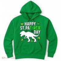 Happy St Pat Rex Day Irish Shamrocks Patricks Boy Gifts Hoodie thumb 0