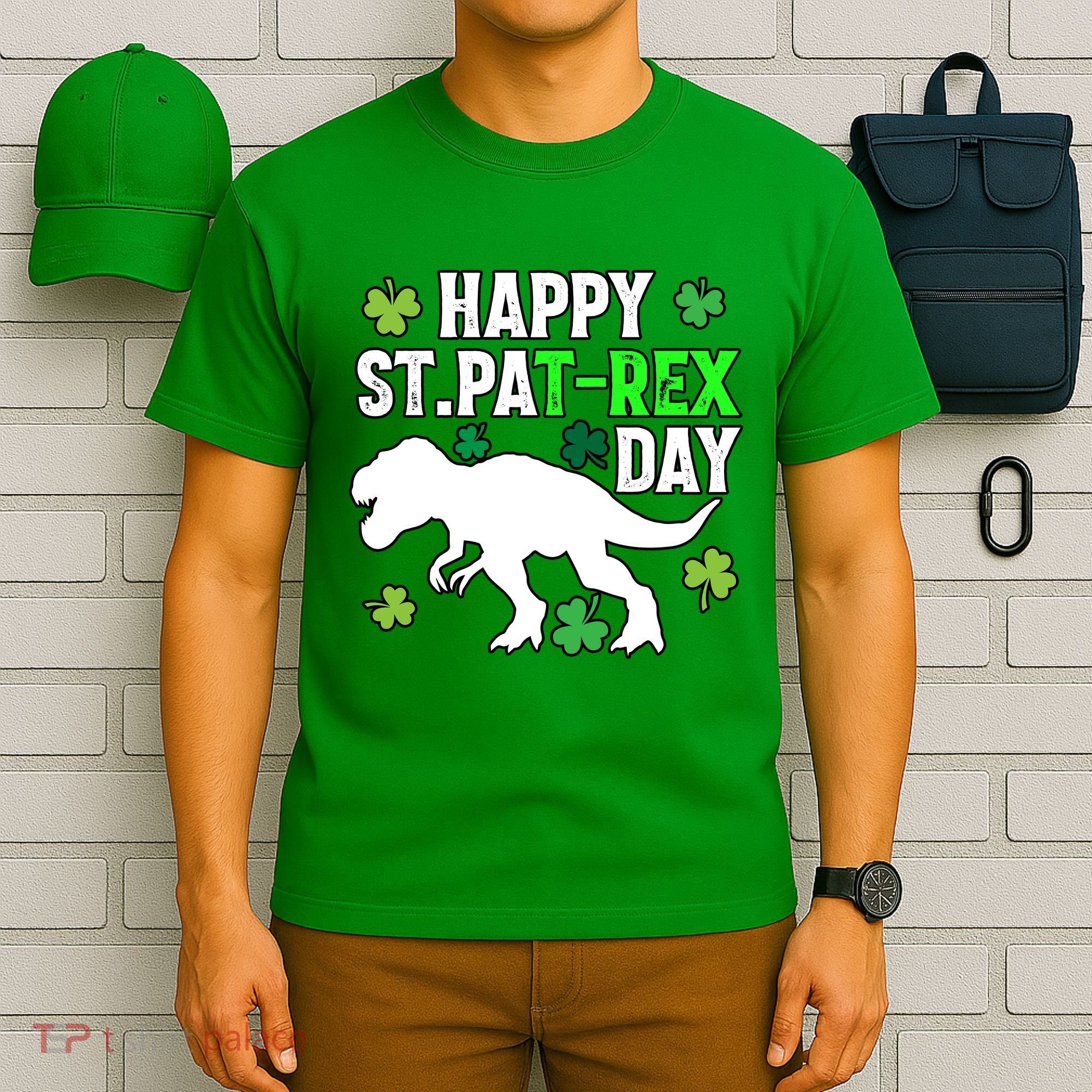Happy St Pat Rex Day Irish Shamrocks Patricks Boy Gifts T-Shirt