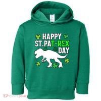 Happy St Pat Rex Day Irish Shamrocks Patricks Boy Gifts Toddler Hoodie thumb 0