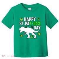 Happy St Pat Rex Day Irish Shamrocks Patricks Boy Gifts Toddler T-Shirt thumb 0