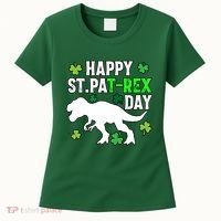 Happy St Pat Rex Day Irish Shamrocks Patricks Boy Gifts Women's T-Shirt thumb 0