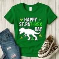 Happy St Pat Rex Day Irish Shamrocks Patricks Boy Gifts Women's T-Shirt thumb 3