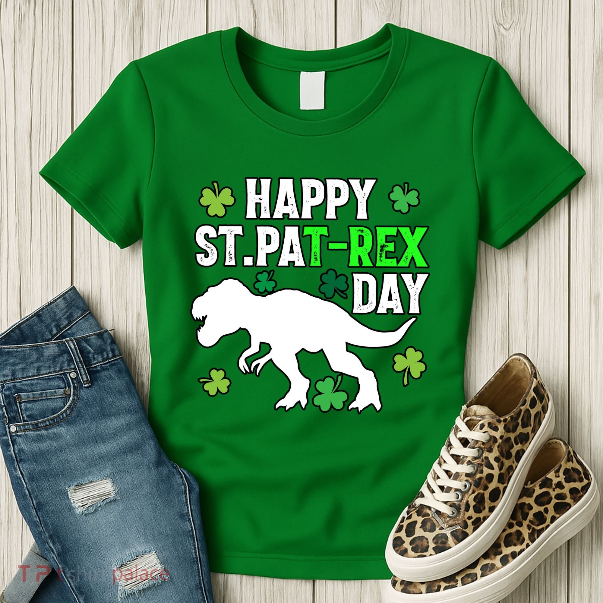 Happy St Pat Rex Day Irish Shamrocks Patricks Boy Gifts Women's T-Shirt