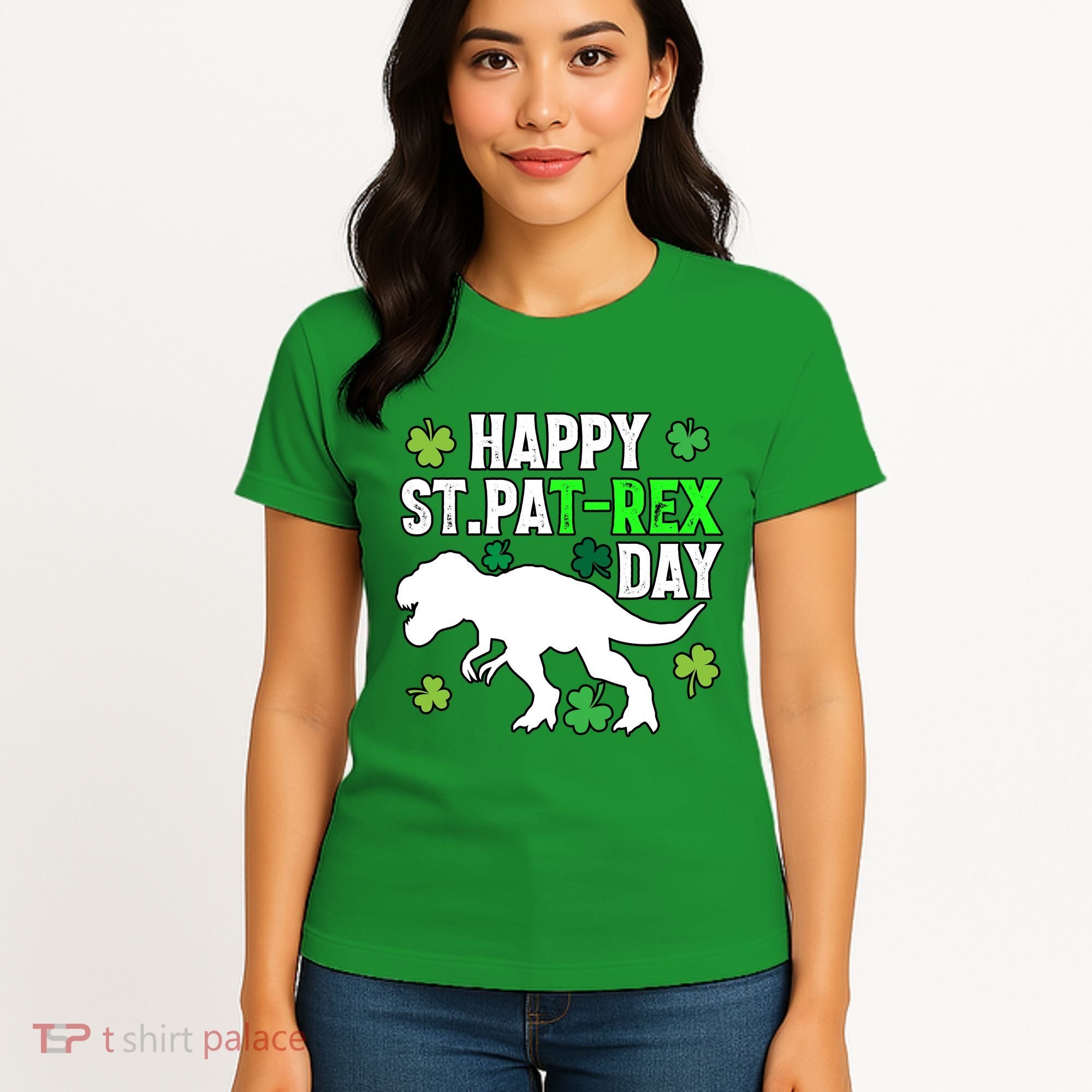 Happy St Pat Rex Day Irish Shamrocks Patricks Boy Gifts Women's T-Shirt