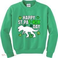 Happy St Pat Rex Day Irish Shamrocks Patricks Boy Gifts Kids Sweatshirt thumb 0