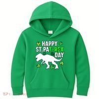 Happy St Pat Rex Day Irish Shamrocks Patricks Boy Gifts Kids Hoodie thumb 0