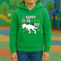 Happy St Pat Rex Day Irish Shamrocks Patricks Boy Gifts Kids Hoodie thumb 3