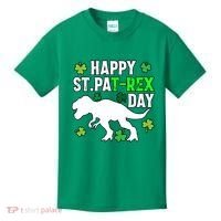 Happy St Pat Rex Day Irish Shamrocks Patricks Boy Gifts Kids T-Shirt thumb 0