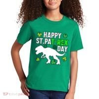 Happy St Pat Rex Day Irish Shamrocks Patricks Boy Gifts Kids T-Shirt thumb 2