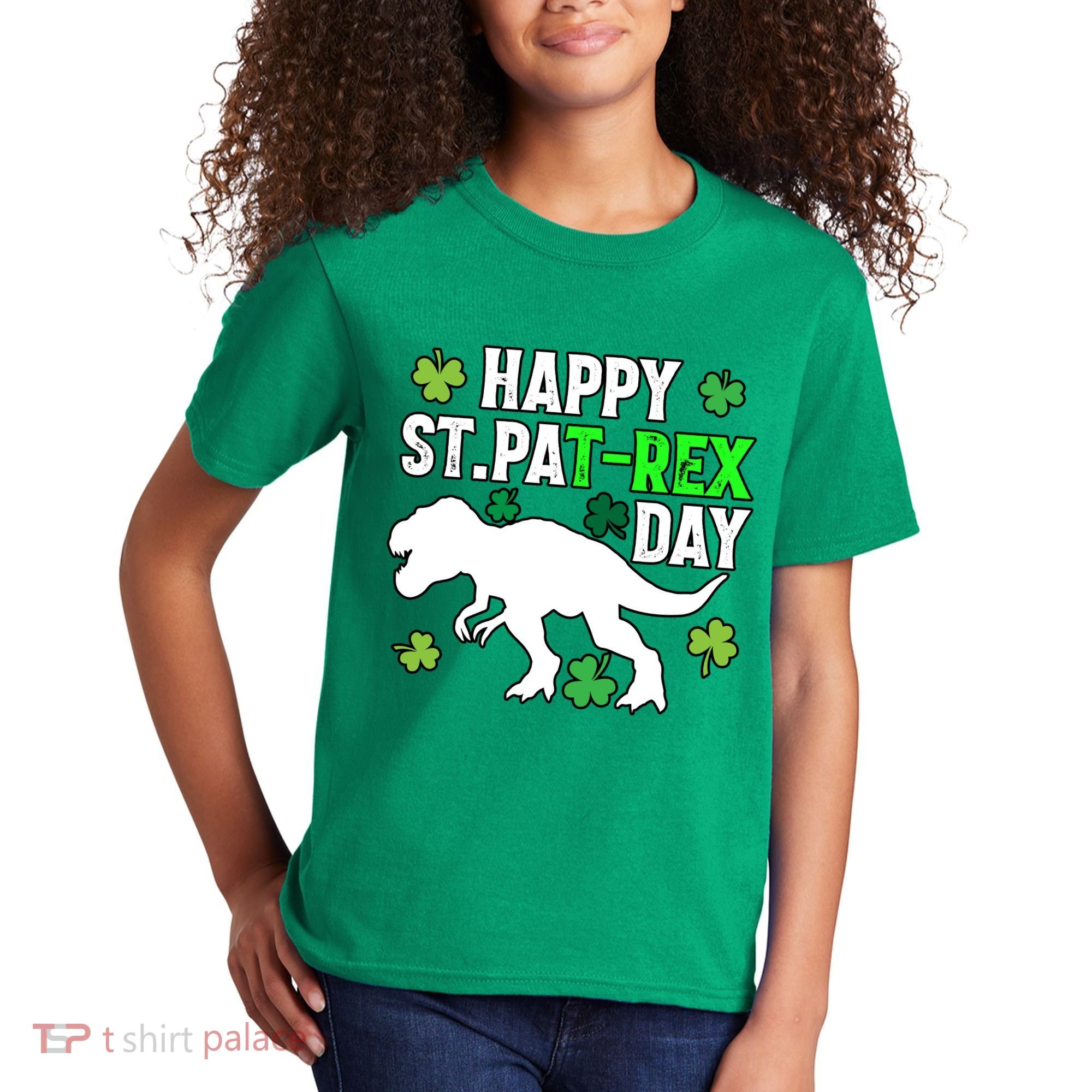 Happy St Pat Rex Day Irish Shamrocks Patricks Boy Gifts Kids T-Shirt