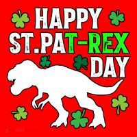 Happy St Pat Rex Day Irish Shamrocks Patricks Boy Gifts Santa Hat thumb 1