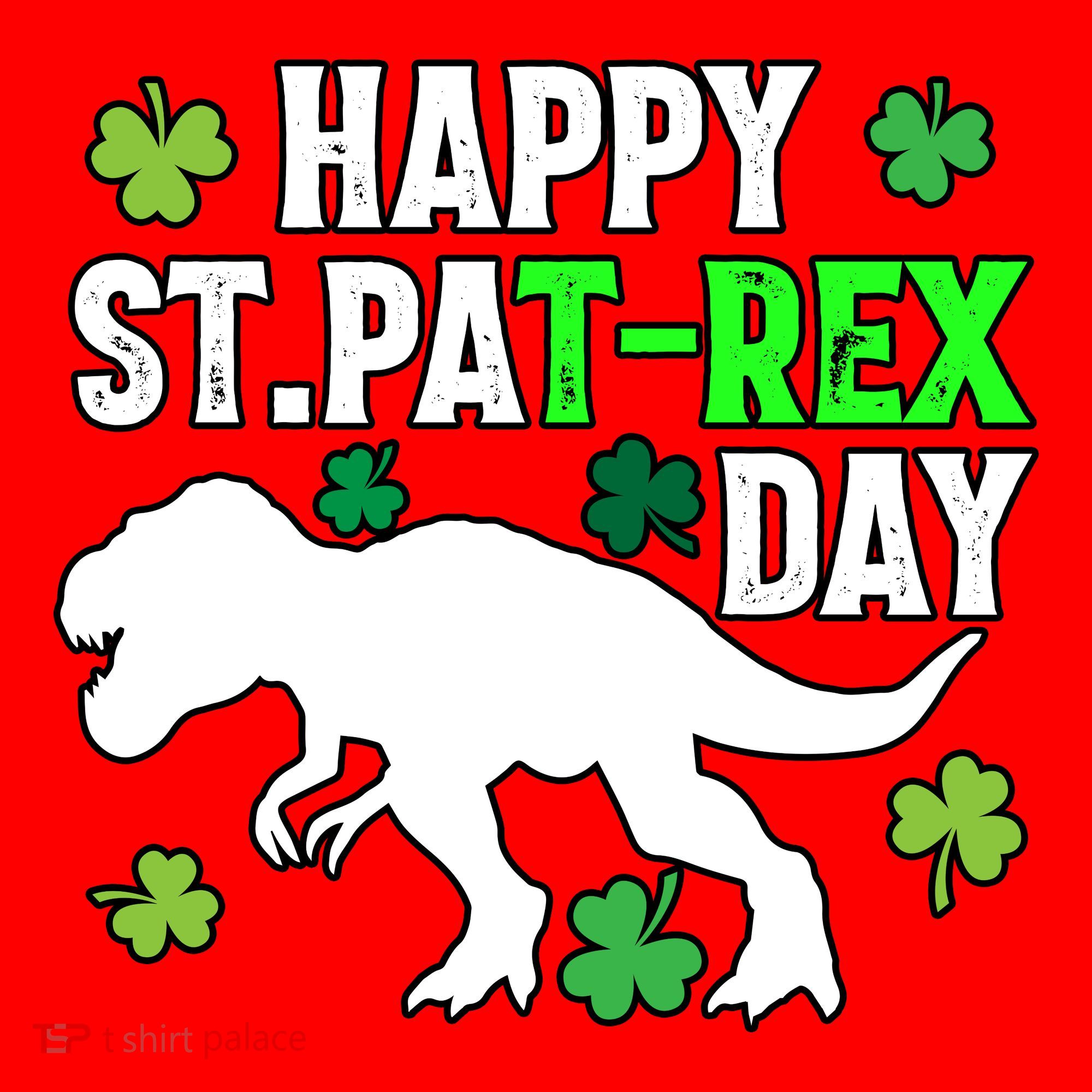 Happy St Pat Rex Day Irish Shamrocks Patricks Boy Gifts Santa Hat