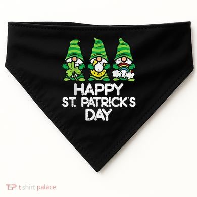Happy St Patricks Day, St Paddys Day, Funny St Pattys Day Gnomes USA-Made Doggie Bandana