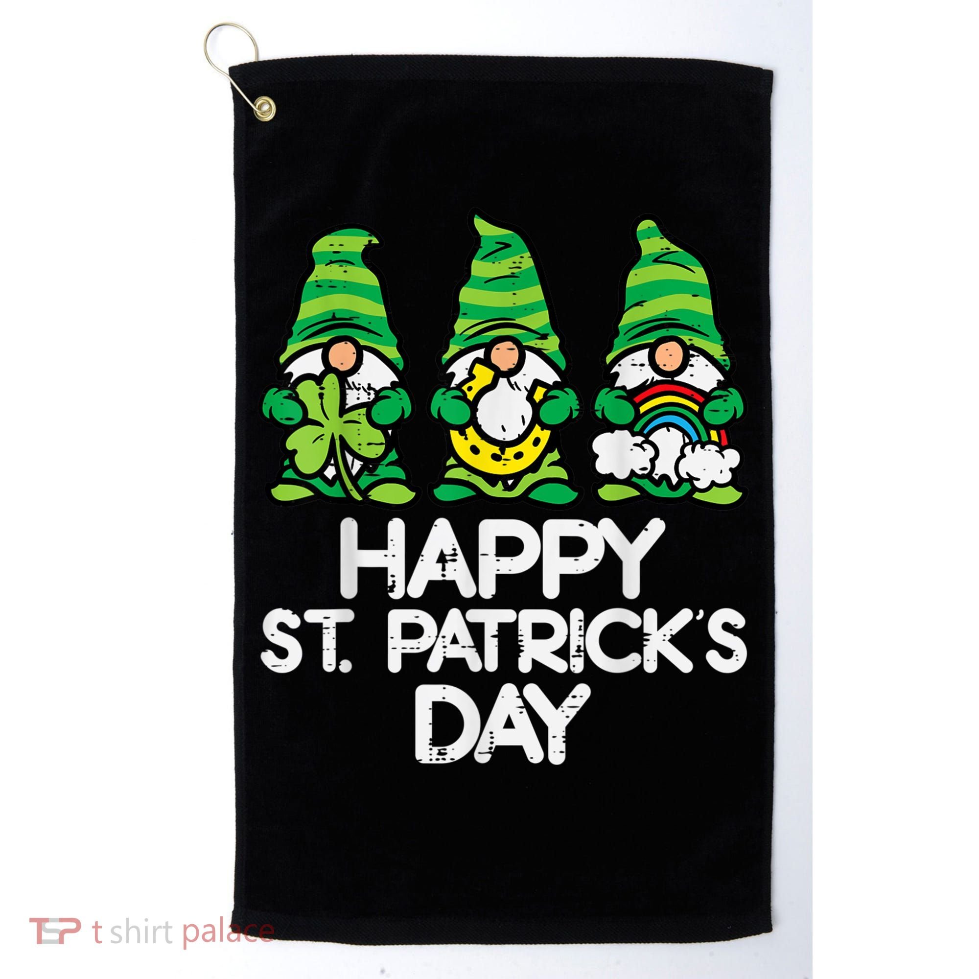 Happy St Patricks Day, St Paddys Day, Funny St Pattys Day Gnomes Golf Towel