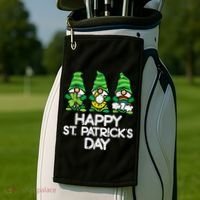 Happy St Patricks Day, St Paddys Day, Funny St Pattys Day Gnomes Golf Towel thumb 2