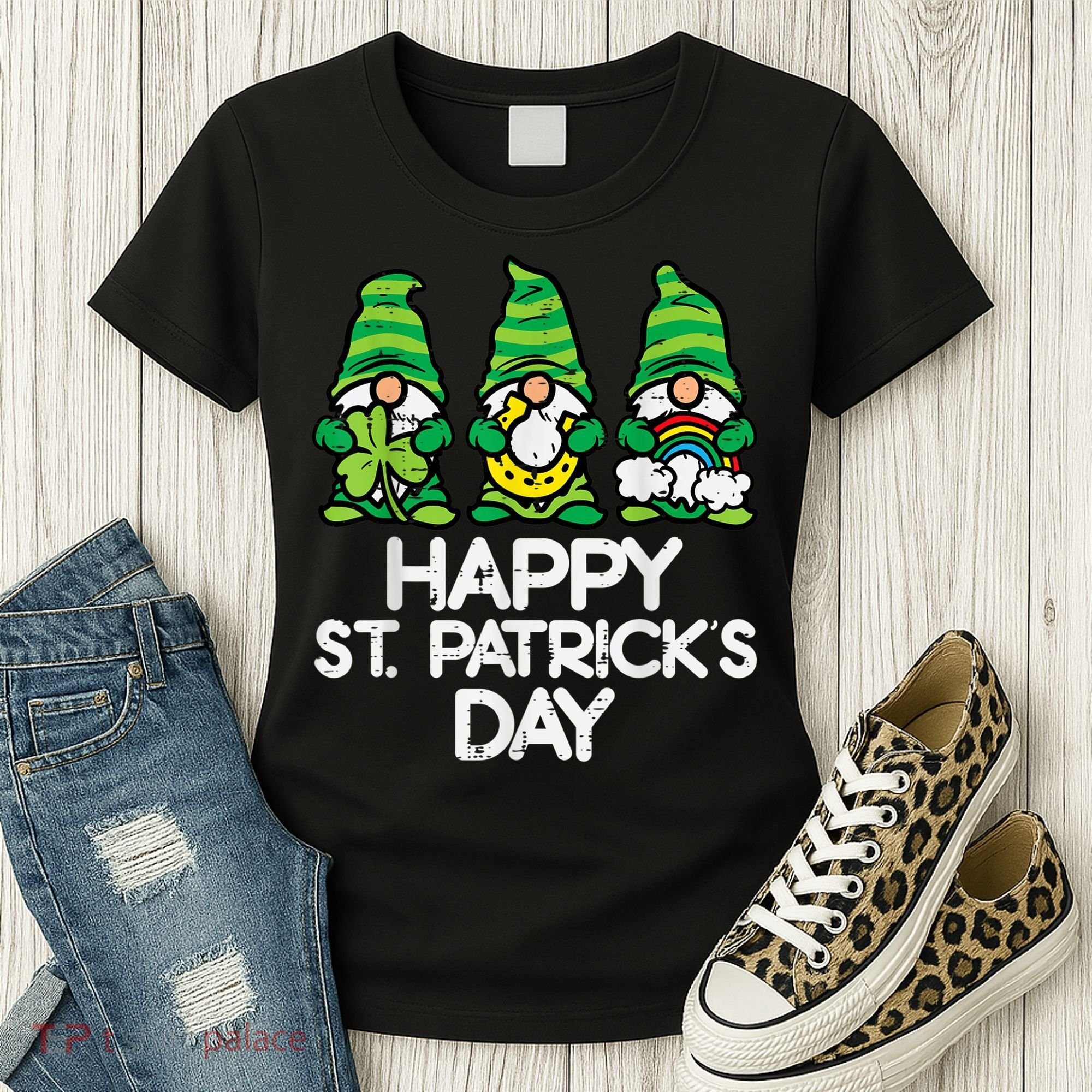 Happy St Patricks Day, St Paddys Day, Funny St Pattys Day Gnomes Women's T-Shirt