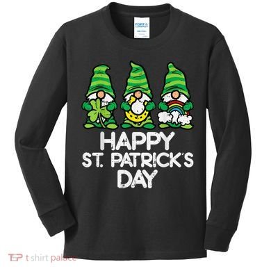 Happy St Patricks Day, St Paddys Day, Funny St Pattys Day Gnomes Kids Long Sleeve Shirt
