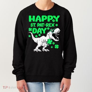 Happy St PaT Rex Dinosaur Saint Patrick's Day Women's Sweatshirt