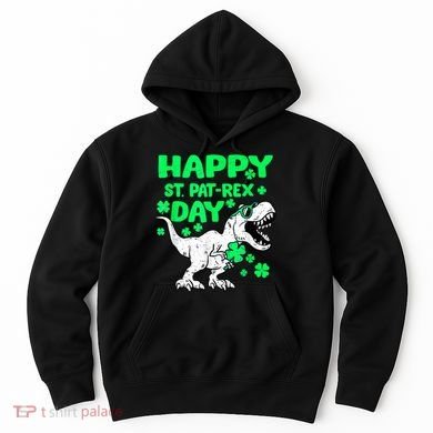 Happy St PaT Rex Dinosaur Saint Patrick's Day Hoodie