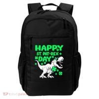 Happy St PaT Rex Dinosaur Saint Patrick's Day Backpack thumb 0
