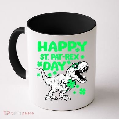 Happy St PaT Rex Dinosaur Saint Patrick's Day Coffee Mug