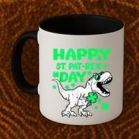 Happy St PaT Rex Dinosaur Saint Patrick's Day Coffee Mug thumb 2