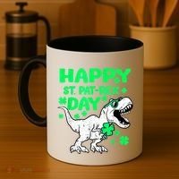 Happy St PaT Rex Dinosaur Saint Patrick's Day Coffee Mug thumb 4