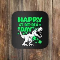 Happy St PaT Rex Dinosaur Saint Patrick's Day Coaster thumb 0