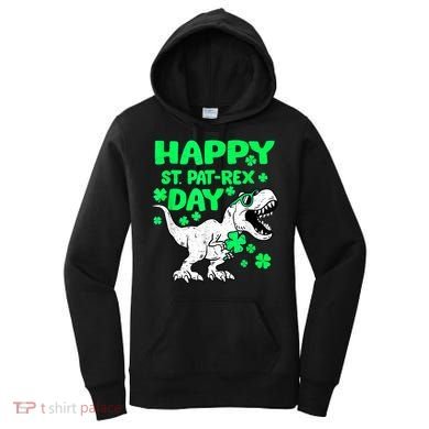 Happy St PaT Rex Dinosaur Saint Patrick's Day Women's Hoodie