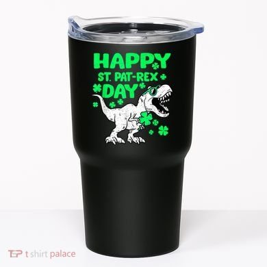 Happy St PaT Rex Dinosaur Saint Patrick's Day Tumbler