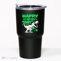 Happy St PaT Rex Dinosaur Saint Patrick's Day Tumbler thumb 0