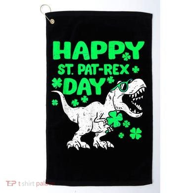 Happy St PaT Rex Dinosaur Saint Patrick's Day Golf Towel
