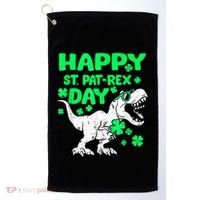Happy St PaT Rex Dinosaur Saint Patrick's Day Golf Towel thumb 0