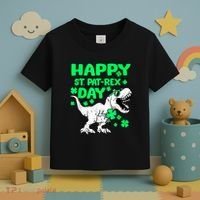 Happy St PaT Rex Dinosaur Saint Patrick's Day Toddler T-Shirt thumb 3