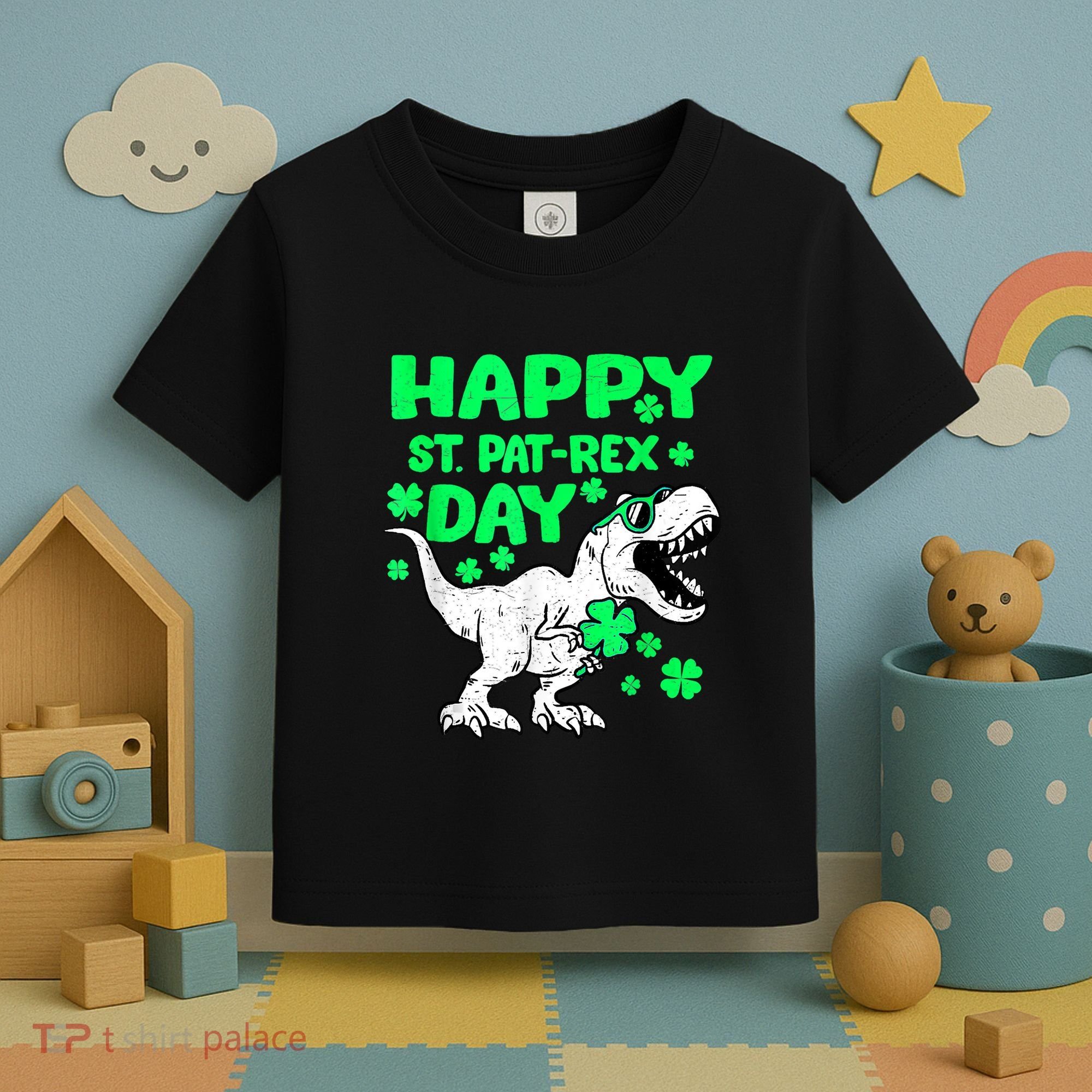 Happy St PaT Rex Dinosaur Saint Patrick's Day Toddler T-Shirt