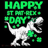 Happy St PaT Rex Dinosaur Saint Patrick's Day Toddler T-Shirt thumb 4