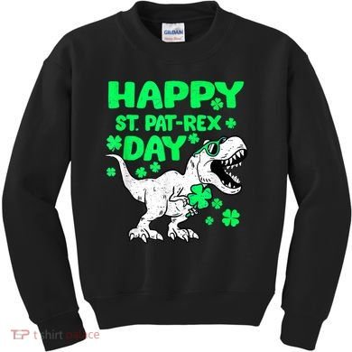 Happy St PaT Rex Dinosaur Saint Patrick's Day Kids Sweatshirt