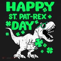 Happy St PaT Rex Dinosaur Saint Patrick's Day Kids Sweatshirt thumb 2