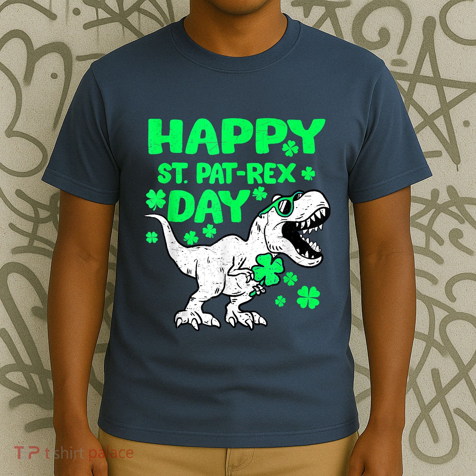 Happy St PaT Rex Dinosaur Saint Patrick's Day T-Shirt