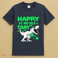 Happy St PaT Rex Dinosaur Saint Patrick's Day T-Shirt thumb 4