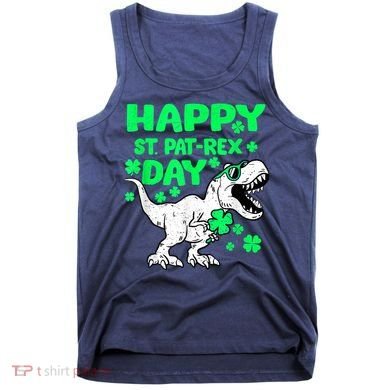 Happy St PaT Rex Dinosaur Saint Patrick's Day Tank Top