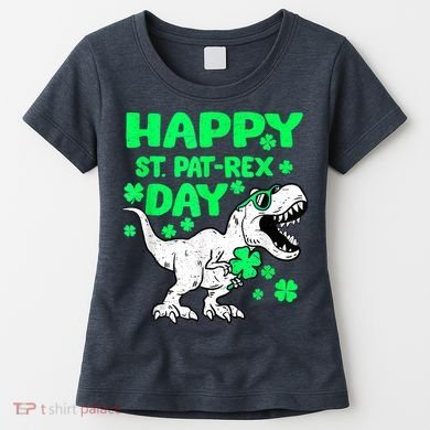 Happy St PaT Rex Dinosaur Saint Patrick's Day Women's T-Shirt