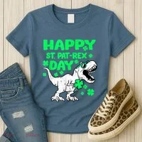 Happy St PaT Rex Dinosaur Saint Patrick's Day Women's T-Shirt thumb 3