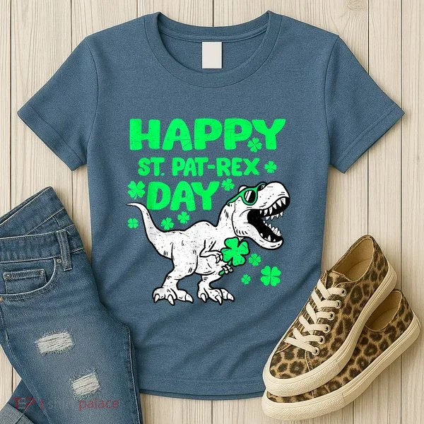 Happy St PaT Rex Dinosaur Saint Patrick's Day Women's T-Shirt
