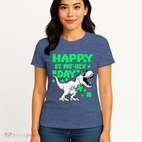 Happy St PaT Rex Dinosaur Saint Patrick's Day Women's T-Shirt thumb 4
