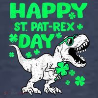 Happy St PaT Rex Dinosaur Saint Patrick's Day Women's T-Shirt thumb 6