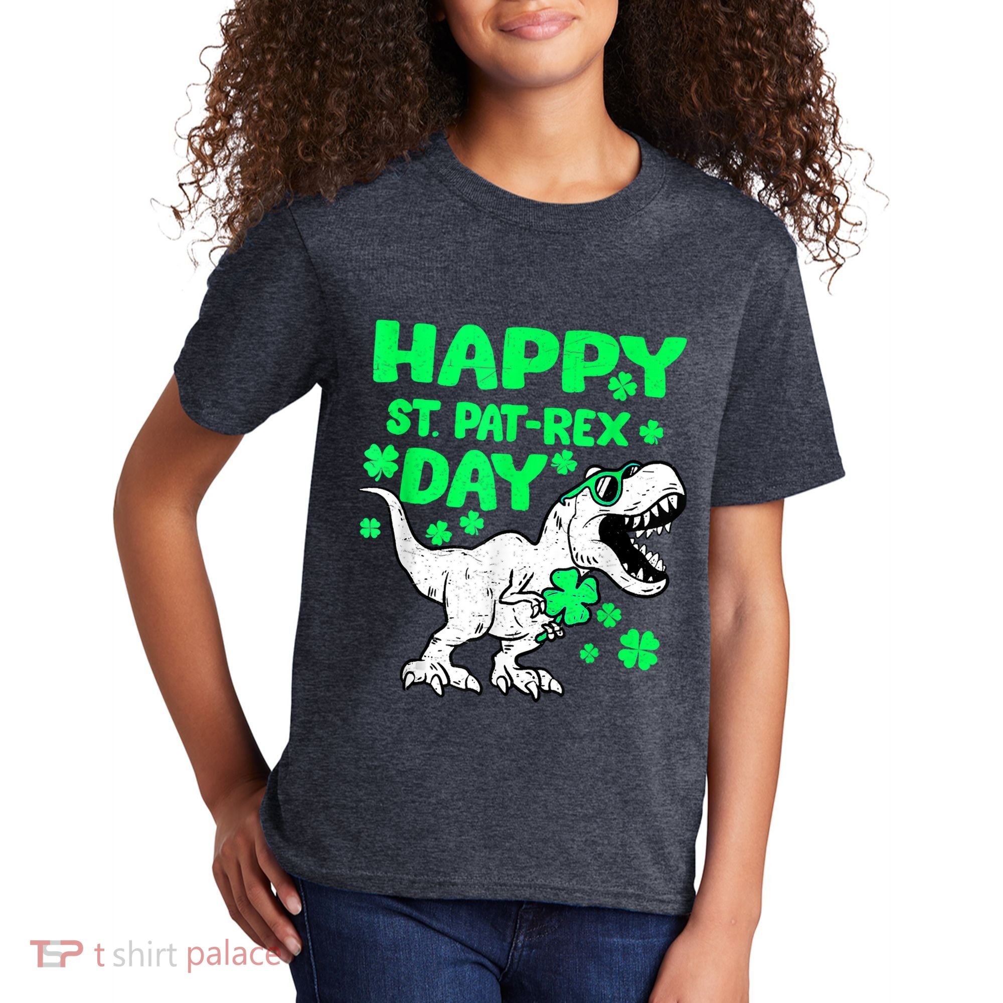 Happy St PaT Rex Dinosaur Saint Patrick's Day Kids T-Shirt