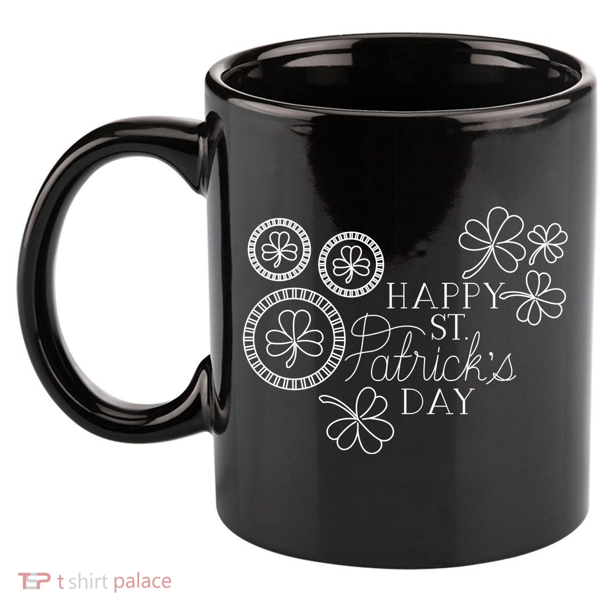 Happy St Patrick's Day Holiday Gift 11oz C Handle Ceramic Mug