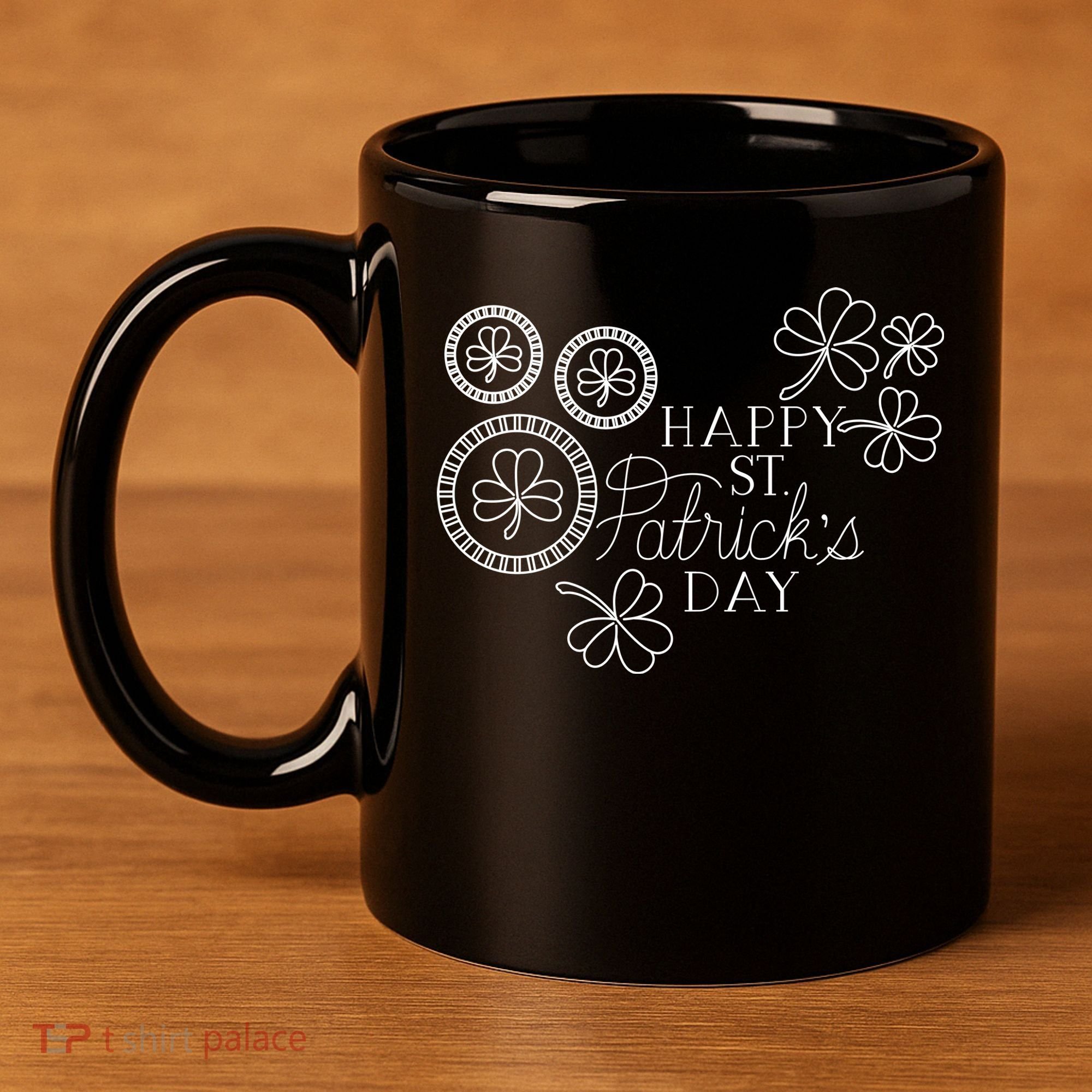 Happy St Patrick's Day Holiday Gift 11oz C Handle Ceramic Mug