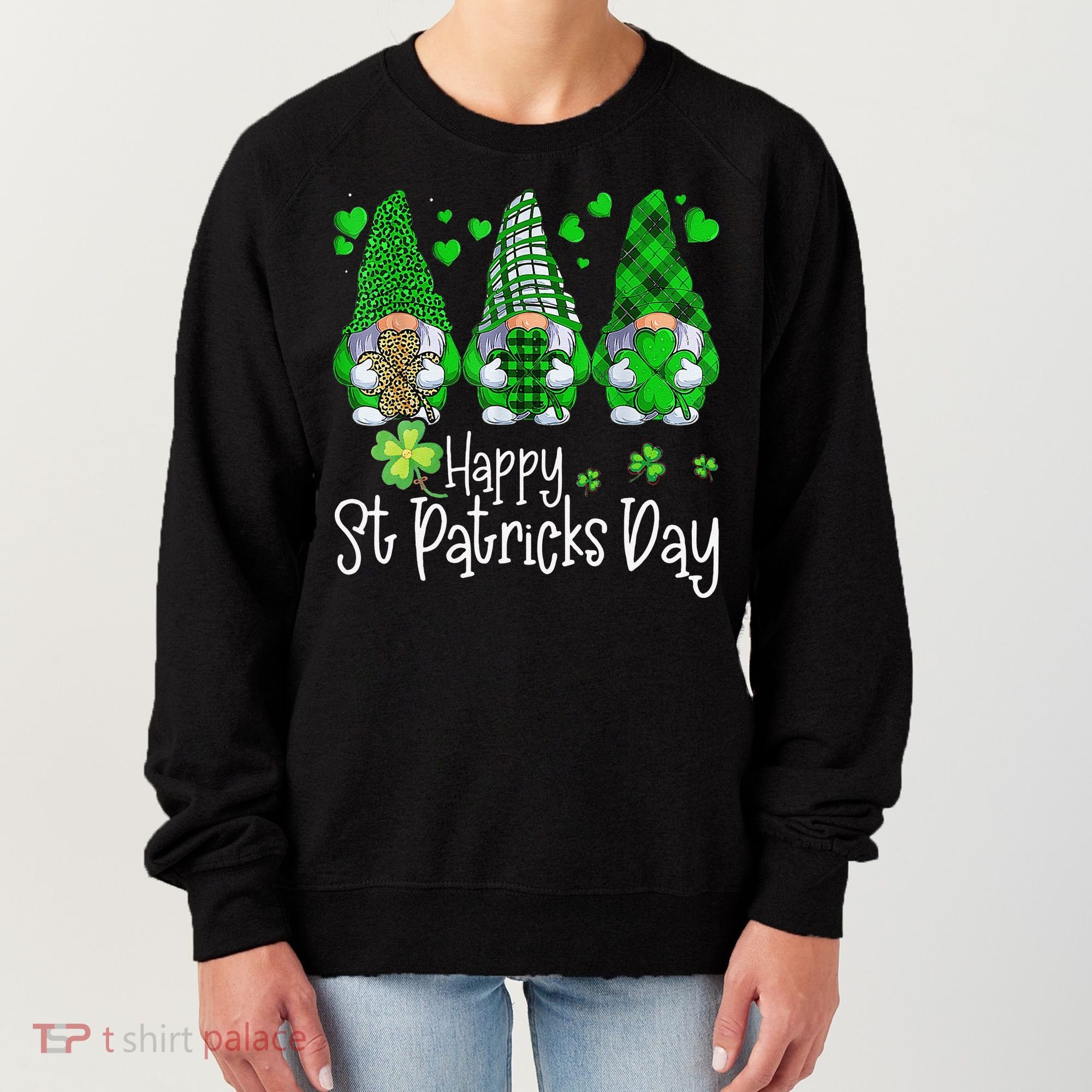 Happy Saint Patrick's Day Gnomes Shamrock Leprechaun Irish Happy Cute Women's Sweatshirt